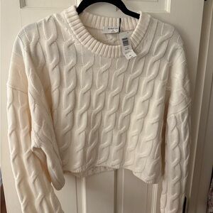 Barbour Women's Cream Cable Knit Sweater